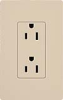 Lutron SCR-20-TP Claro Satin 20A Duplex Receptacle, Not Tamper Resistant, in Taupe