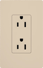 Lutron SCR-20-TP Claro Satin 20A Duplex Receptacle, Not Tamper Resistant, in Taupe