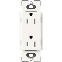 Lutron SCRS-15-TR-BW Claro Satin Tamper Resistant 15A Duplex Receptacle in Brilliant White