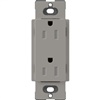 Lutron SCRS-15-TR-CS Claro Satin Tamper Resistant 15A Duplex Receptacle in Cobblestone