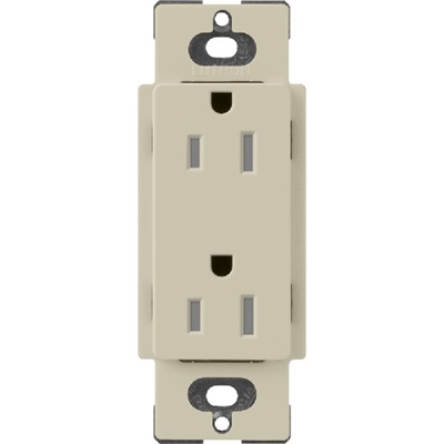 Lutron SCRS-15-TR-CY Claro Satin Tamper Resistant 15A Duplex Receptacle in Clay