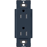 Lutron SCRS-15-TR-DE Claro Satin Tamper Resistant 15A Duplex Receptacle in Deep Sea