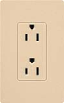 Lutron SCRS-15-TR-DS Claro Satin Tamper Resistant 15A Duplex Receptacle in Desert Stone