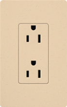 Lutron SCRS-15-TR-DS Claro Satin Tamper Resistant 15A Duplex Receptacle in Desert Stone