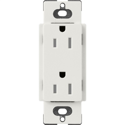 Lutron SCRS-15-TR-LG Claro Satin Tamper Resistant 15A Duplex Receptacle in Lunar Gray