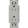 Lutron SCRS-15-TR-PB Claro Satin Tamper Resistant 15A Duplex Receptacle in Pebble