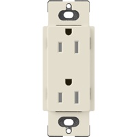 Lutron SCRS-15-TR-PM Claro Satin Tamper Resistant 15A Duplex Receptacle in Pumice