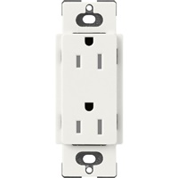 Lutron SCRS-15-TR-RW Claro Satin Tamper Resistant 15A Duplex Receptacle in Architectural White