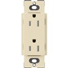 Lutron SCRS-15-TR-SD Claro Satin Tamper Resistant 15A Duplex Receptacle in Sand