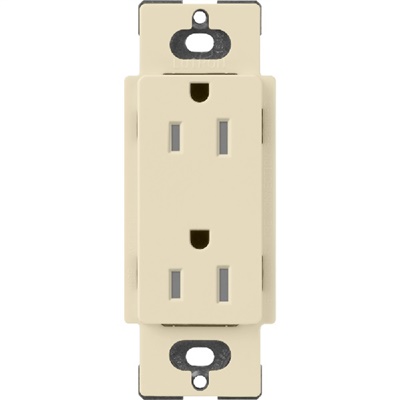 Lutron SCRS-15-TR-SD Claro Satin Tamper Resistant 15A Duplex Receptacle in Sand