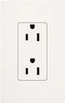 Lutron SCRS-15-TR-SW Claro Satin Tamper Resistant 15A Duplex Receptacle in Snow