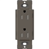 Lutron SCRS-15-TR-TF Claro Satin Tamper Resistant 15A Duplex Receptacle in Truffle