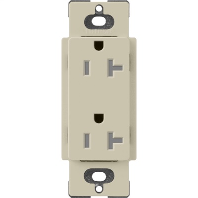 Lutron SCRS-20-TR-CY Claro Satin Tamper Resistant 20A Duplex Receptacle in Clay