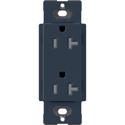 Lutron SCRS-20-TR-DE Claro Satin Tamper Resistant 20A Duplex Receptacle in Deep Sea