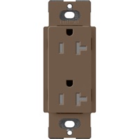 Lutron SCRS-20-TR-EP Claro Satin Tamper Resistant 20A Duplex Receptacle in Espresso