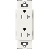 Lutron SCRS-20-TR-GL Claro Satin Tamper Resistant 20A Duplex Receptacle in Glacier White