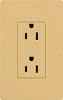 Lutron SCRS-20-TR-GS Claro Satin Tamper Resistant 20A Duplex Receptacle in Goldstone