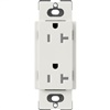 Lutron SCRS-20-TR-LG Claro Satin Tamper Resistant 20A Duplex Receptacle in Lunar Gray