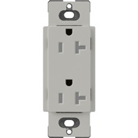 Lutron SCRS-20-TR-PB Claro Satin Tamper Resistant 20A Duplex Receptacle in Pebble