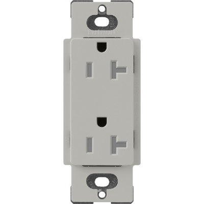 Lutron SCRS-20-TR-PB Claro Satin Tamper Resistant 20A Duplex Receptacle in Pebble