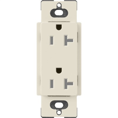 Lutron SCRS-20-TR-PM Claro Satin Tamper Resistant 20A Duplex Receptacle in Pumice