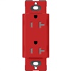 Lutron SCRS-20-TR-SR Claro Satin Tamper Resistant 20A Duplex Receptacle in Signal Red