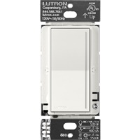 Lutron ST-PRO-N-GL 250W LED/CFL or 500W Incandescent/Halogen/ELV or 400VA MLV Phase Selectable, Neutral Dimmer in Glacier White