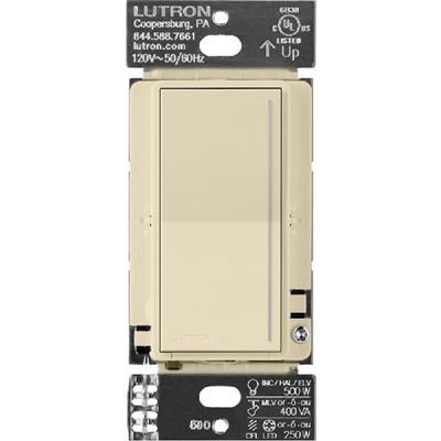 Lutron ST-PRO-N-SD 250W LED/CFL or 500W Incandescent/Halogen/ELV or 400VA MLV Phase Selectable, Neutral Dimmer in Sand