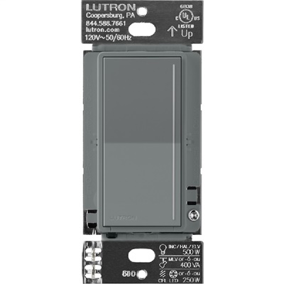 Lutron ST-PRO-N-SL 250W LED/CFL or 500W Incandescent/Halogen/ELV or 400VA MLV Phase Selectable, Neutral Dimmer in Slate