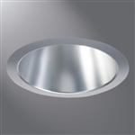 Portfolio 6LBM2H 6" LED Recessed Trim, 50 Degrees Cutoff, Medium Beam Reflector, Spun Aluminum, White Painted Self Flanged, Semi-Specular Clear