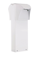 RAB BLED2X5-18W 5W LED Square Bollard, Two BLEDs, 5000K Color Temperature (Cool), 68 CRI, 18" Mounting Height, White Finish