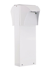 RAB BLED2X5-18YW 5W LED Square Bollard, Two BLEDs, 3000K Color Temperature (Warm), 87 CRI, 18" Mounting Height, White Finish