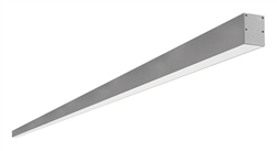 RAB BOA10S-50D10-40Y-S 50W LED 10 ft Surface Mount Linear Slot Light, No Photocell, 3000K (Warm), 3667 Lumens, 83 CRI, 120-277V, 40 Degree Reflector, Dimmable, Not DLC Listed, Silver Finish