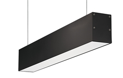 RAB BOA2P-10D10-40N-B 10W LED 2 ft Suspended Pendant Linear Slot Light, 4000K (Neutral), No Photocell, 754 Lumens, 83 CRI, 120-277V, 40 Degree Reflector, Dimmable, Not DLC Listed, Black Finish