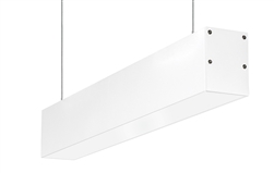 RAB BOA2P-10D10-40Y-W 10W LED 2 ft Suspended Pendant Linear Slot Light, 3000K (Warm), No Photocell, 700 Lumens, 86 CRI, 120-277V, 40 Degree Reflector, Dimmable, Not DLC Listed, White Finish