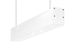 RAB BOA2P-20D10-40N-W 20W LED 2 ft Suspended Pendant Linear Slot Light, 4000K (Neutral), No Photocell, 1437 Lumens, 83 CRI, 120-277V, 40 Degree Reflector, Dimmable, Not DLC Listed, White Finish