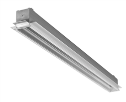 RAB BOA4-40D10 40W LED 4 ft Recessed Linear Slot Rough-In, No Photocell, 120-277V, 40 Degree Refletor, Dimmable, Aluminum Finish