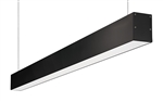 RAB BOA4P-20D10-40Y-B 20W LED 4 ft Suspended Pendant Linear Slot Light, 3000K (Warm), No Photocell, 1499 Lumens, 86 CRI, 120-277V, 40 Degree Reflector, Dimmable, Not DLC Listed, Black Finish