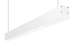 RAB BOA4P-20D10-40Y-W 20W LED 4 ft Suspended Pendant Linear Slot Light, 3000K (Warm), No Photocell, 1499 Lumens, 86 CRI, 120-277V, 40 Degree Reflector, Dimmable, Not DLC Listed, White Finish