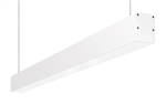 RAB BOA4P-20D10-40YN-W 20W LED 4 ft Suspended Pendant Linear Slot Light, 3500K, No Photocell, 1471 Lumens, 84 CRI, 120-277V, 40 Degree Reflector, Dimmable, Not DLC Listed, White Finish