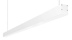 RAB BOA6P-30D10-40N-W 30W LED 6 ft Suspended Pendant Linear Slot Light, No Photocell, 4000K (Neutral), 2336 Lumens, 83 CRI, 120-277V, 40 Degree Reflector, Dimmable, Not DLC Listed, White Finish