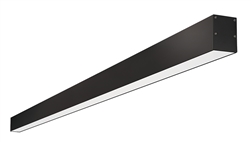 RAB BOA6S-60D10-40Y-B 60W LED 6 ft Surface Mount Linear Slot Light, No Photocell, 3000K (Warm), 4050 Lumens, 86 CRI, 120-277V, 40 Degree Reflector, Dimmable, Not DLC Listed, Black Finish
