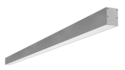 RAB BOA6S-60D10-40Y-S 60W LED 6 ft Surface Mount Linear Slot Light, No Photocell, 3000K (Warm), 4050 Lumens, 86 CRI, 120-277V, 40 Degree Reflector, Dimmable, Not DLC Listed, Silver Finish