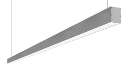 RAB BOA8P-40D10-40N-S 40W LED 8 ft Suspended Pendant Linear Slot Light, No Photocell, 4000K (Neutral), 3118 Lumens, 84 CRI, 120-277V, 40 Degree Reflector, Dimmable, Not DLC Listed, Silver Finish