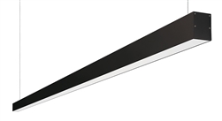 RAB BOA8P-80D10-40N-B 80W LED 8 ft Suspended Pendant Linear Slot Light, No Photocell, 4000K (Neutral), 5738 Lumens, 84 CRI, 120-277V, 40 Degree Reflector, Dimmable, Not DLC Listed, Black Finish