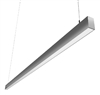 RAB BOA8PS Field Adjustable Light Output (80W default) LED 8 ft Suspended Pendant Linear Light, Color Temperature Selectable, 90 CRI, 120-277V, Dimmable, Silver Finish