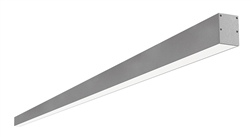 RAB BOA8S-40D10-40Y-S 40W LED 8 ft Surface Mount Linear Slot Light, No Photocell, 3000K (Warm), 2998 Lumens, 83 CRI, 120-277V, 40 Degree Reflector, Dimmable, Not DLC Listed, Silver Finish