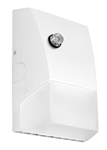 RAB BRISK12YW/PCU 12W Brisk LED Wallpack, 120-277V Button Photocell, 3000K (Warm), 1517 Lumens, 71 CRI, 120-277V, DLC Listed, White Finish