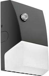 RAB BRISKXL40Y/PCU 40W Brisk LED Wallpack, 120-277V Button Photocell, 3000K (Warm), 4588 Lumens, 74 CRI, 120-277V, DLC Listed, Bronze Finish