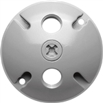 RAB C103 Weatherproof Die Cast Round Cover 3 Holes, Silver Gray